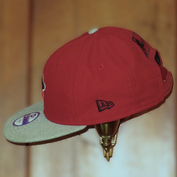 New NBA Miami Heat Youth Vintage New Era 9Fifty Snapback Cap Gray Red Classics - Picture 3 of 10